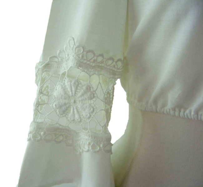 90s White Cropped Blouse - Image 3