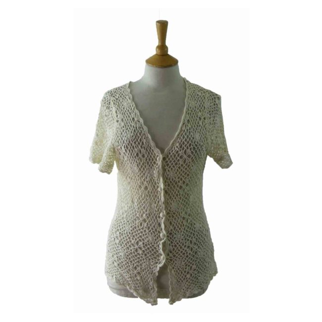 90s White Crotchet Top - 10