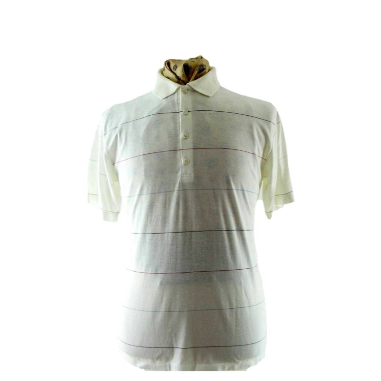 90s White Striped Tennis Shirt
