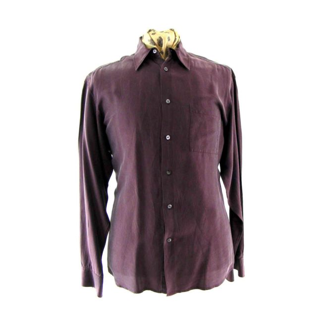90s dark violet silk shirt