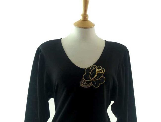 90s Gold Embossed shirt - 12 - Image 2