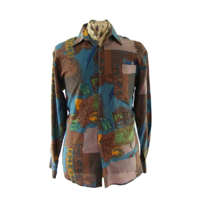 90s Multicoloured Print Shirt