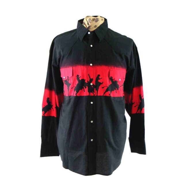 90s Rodeo Print South Western Shirt