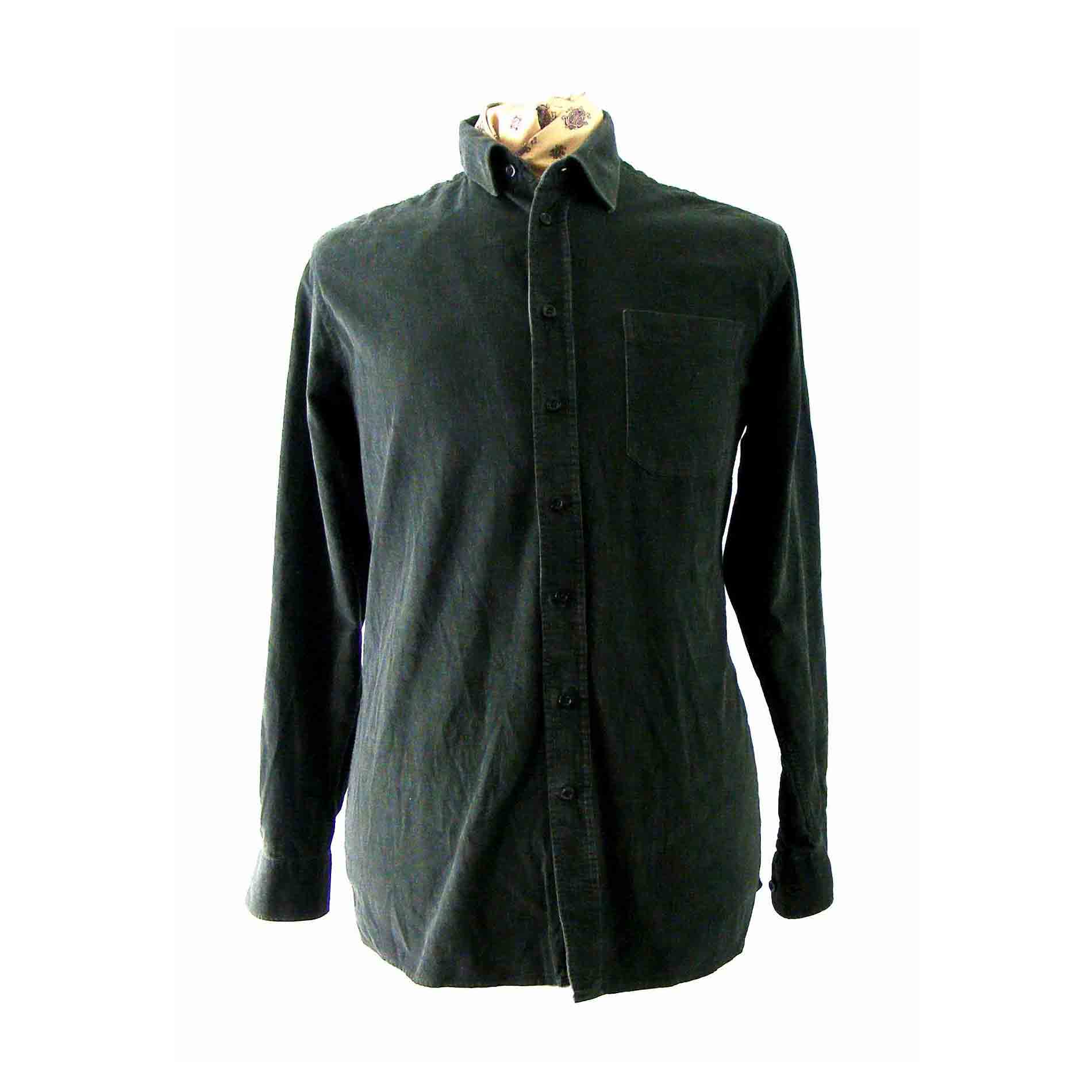 90s Black Corduroy Shirt
