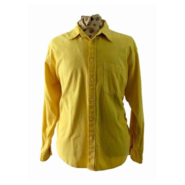 90s Canary Yellow Corduroy Shirt