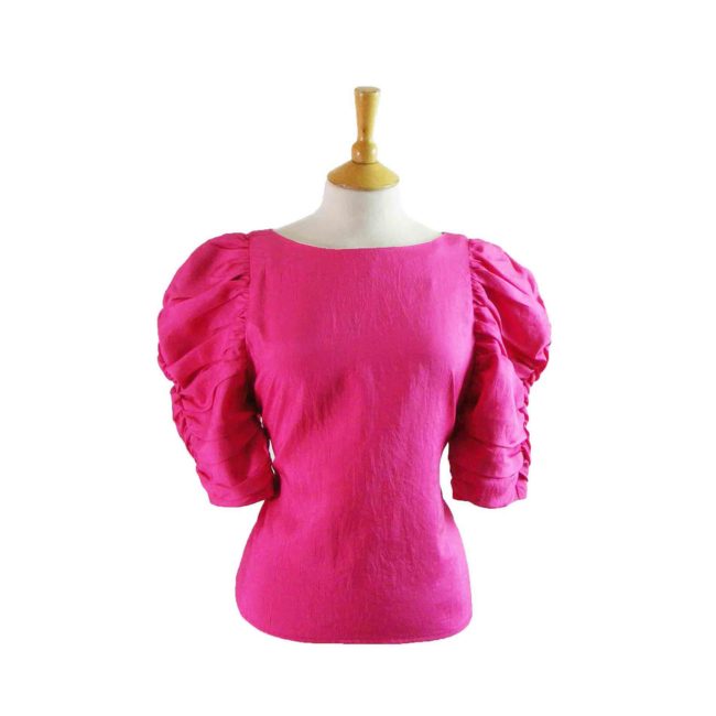 90s_Cerise_Puffed_Sleeved_blouse