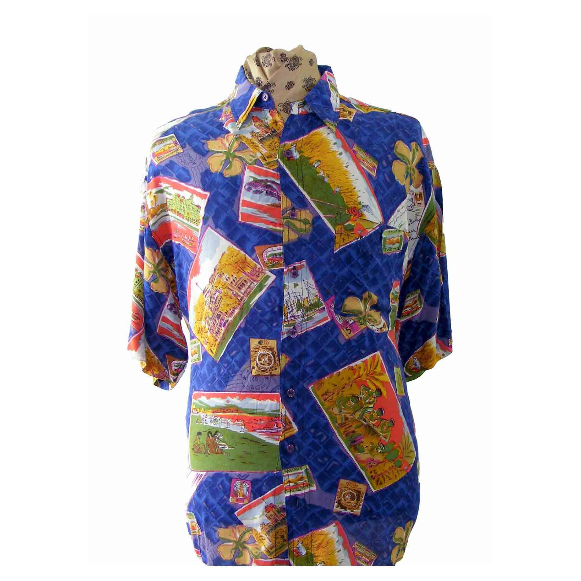 90s Hawaiian Multicolored Print shirt
