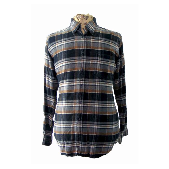 90s Multicoloured Button Down Plaid Shirt