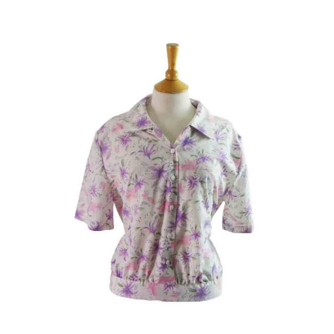 90s_Multicoloured_Floral_Print_Short_blouse