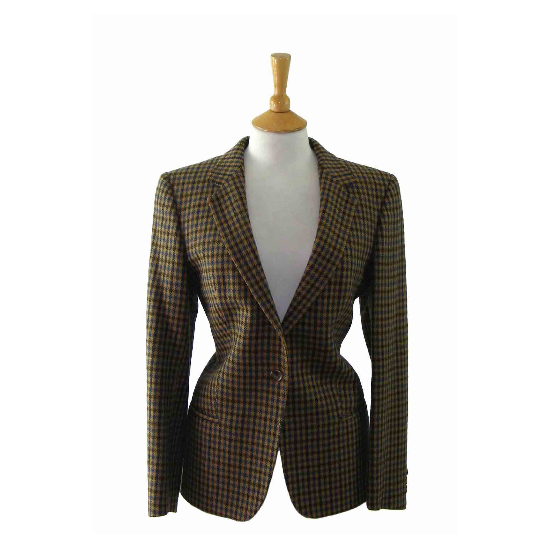 90s Multicoloured check Wool Blazer