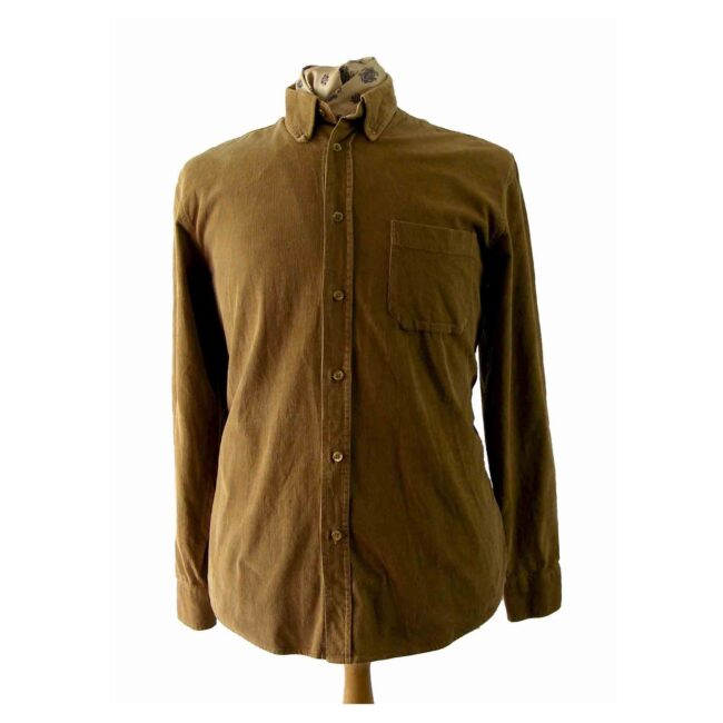 90s Mustard Yellow Corduroy Shirt