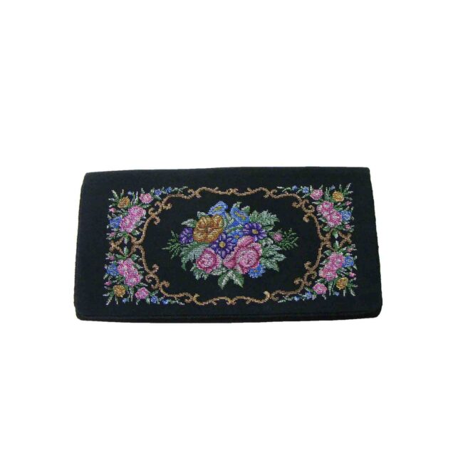 90s Needlepoint Multicolored Clutch Bag