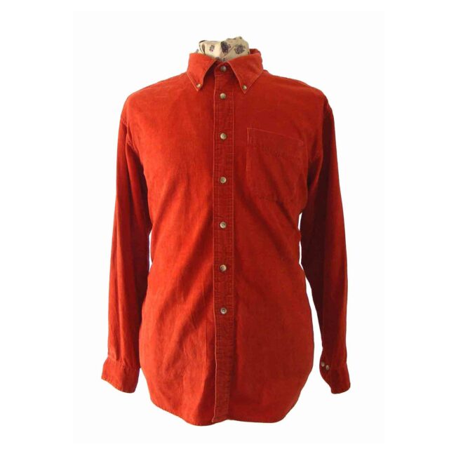 90s Orange Corduroy Shirt