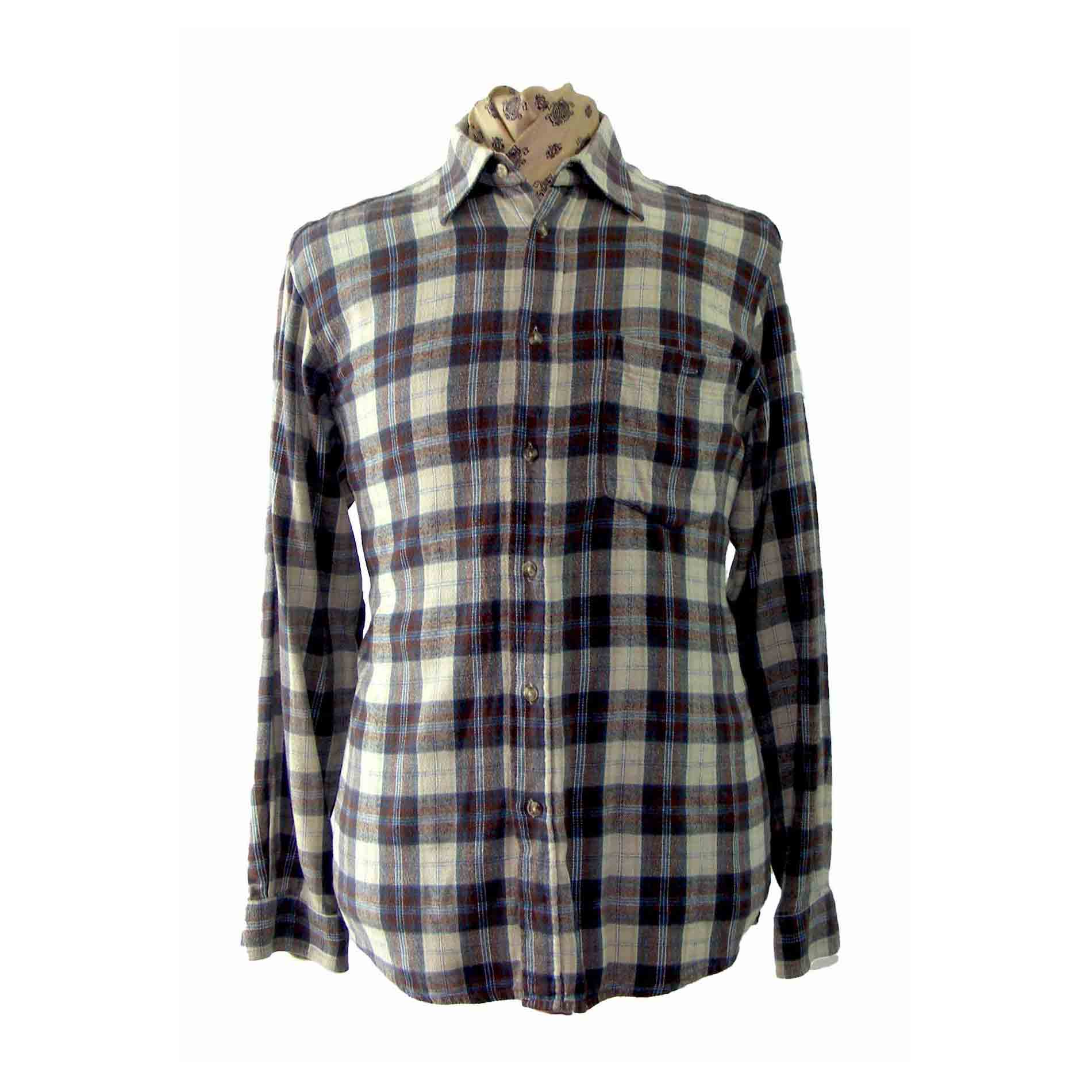 90s Plaid Shirt Purple White