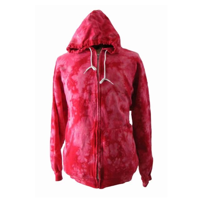 90s Red white Hooded Sweat shirt