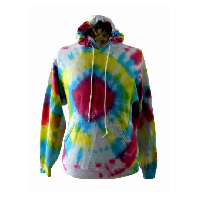 90s Tie Dye Multicolor Hooded Sweat shirt