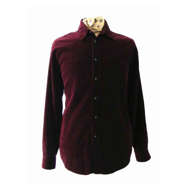 90s Wine Red Corduroy Shirt