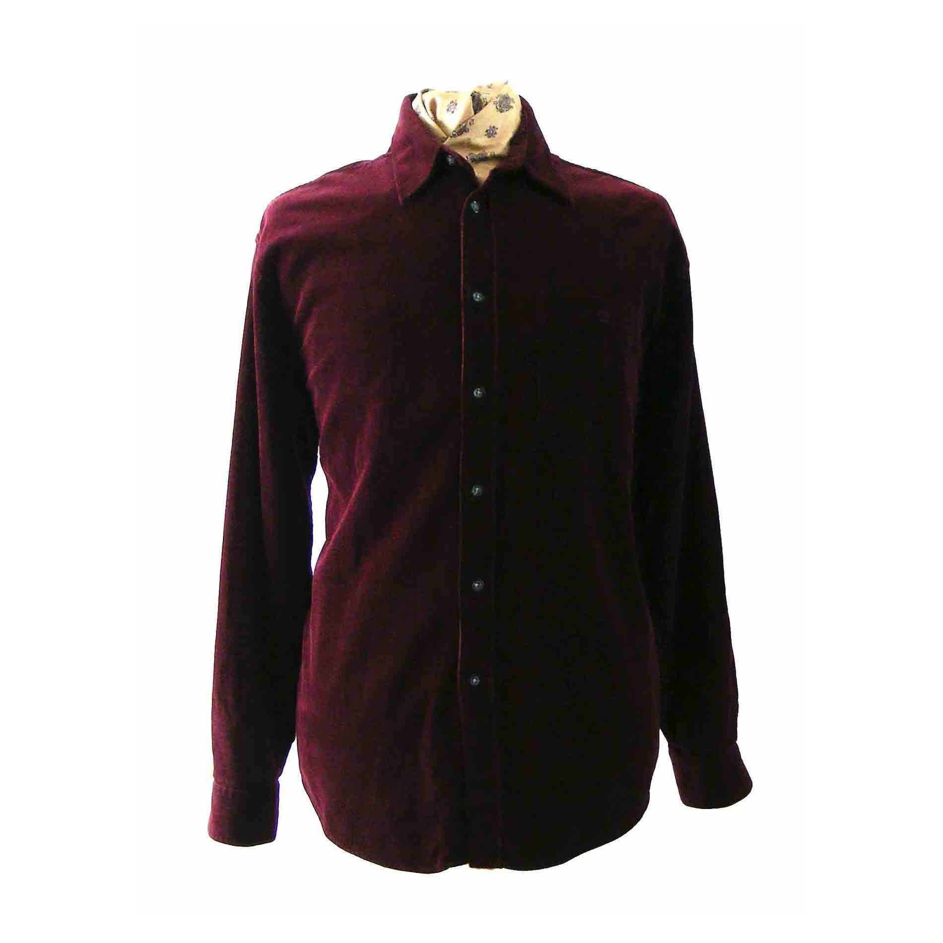 90s Wine Red Corduroy Shirt