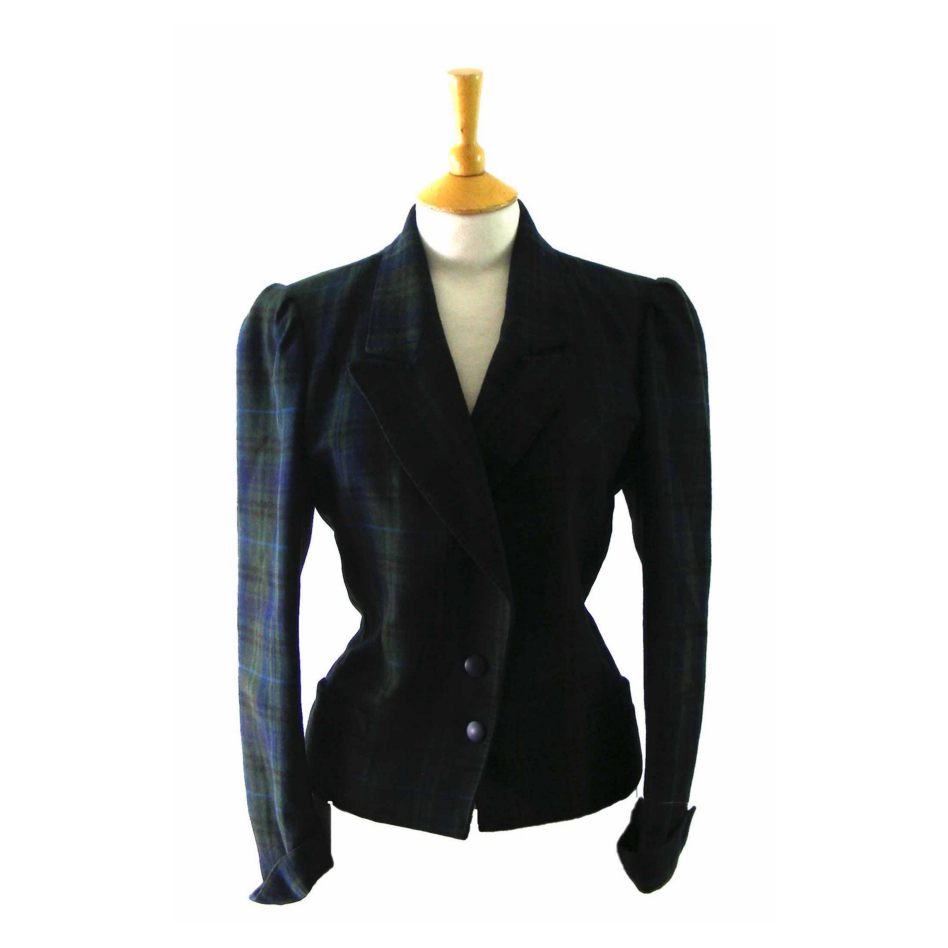 90s Womans Tartan Wool Blazer