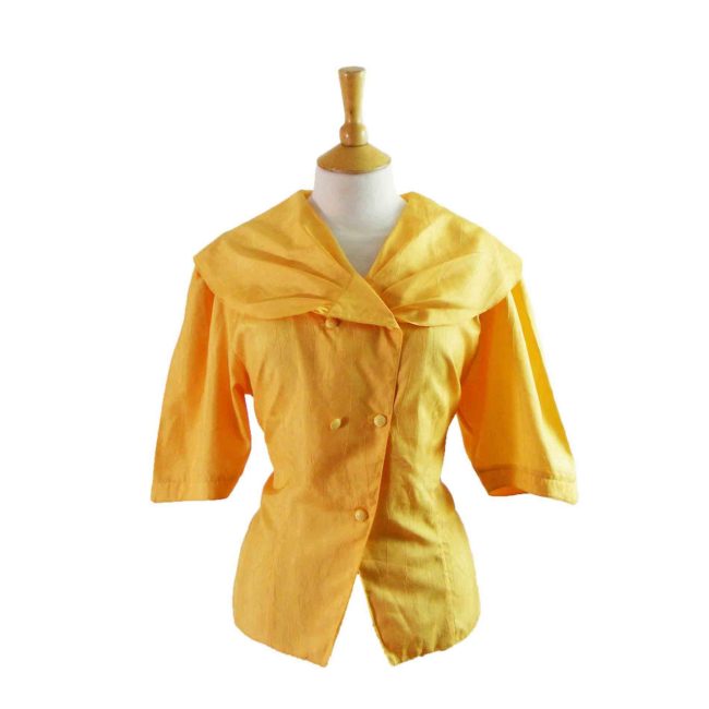 90s_Yellow_asymmetric_blouse
