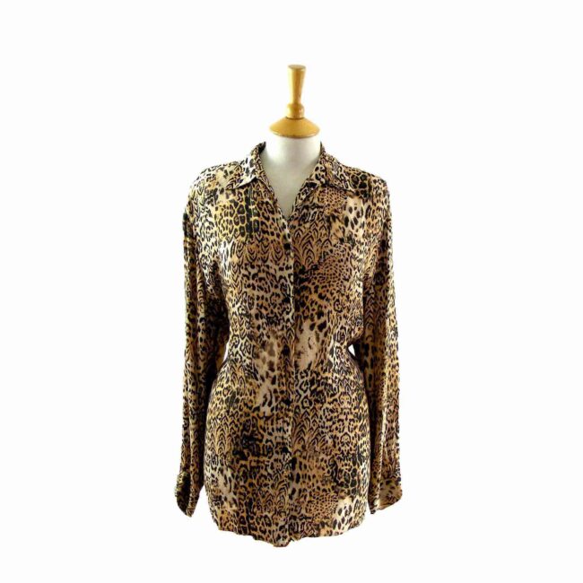 Animal print 90s blouse