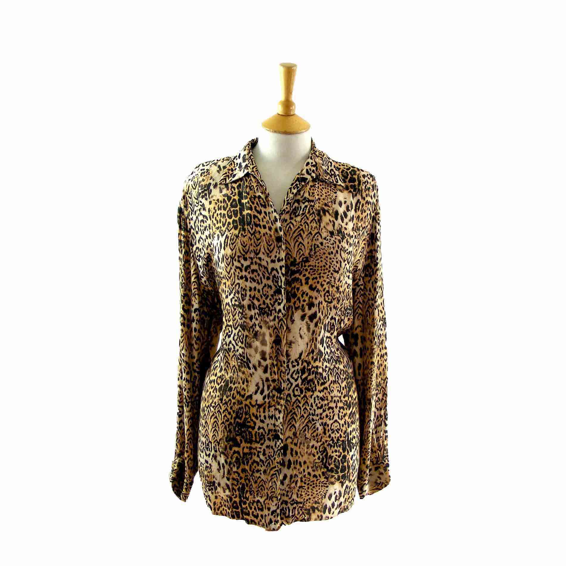 Animal print 90s blouse