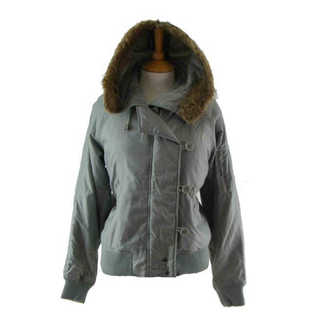 90s ski jacket with fur trim
