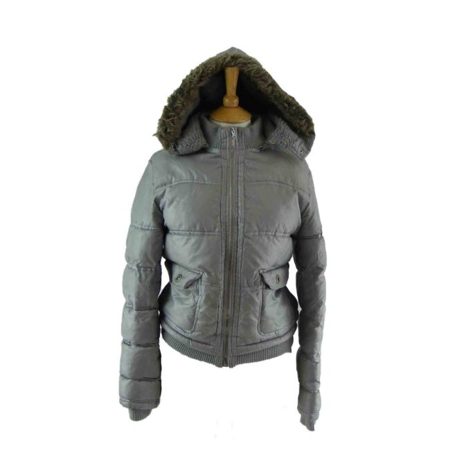 Grey quilted ski jacket