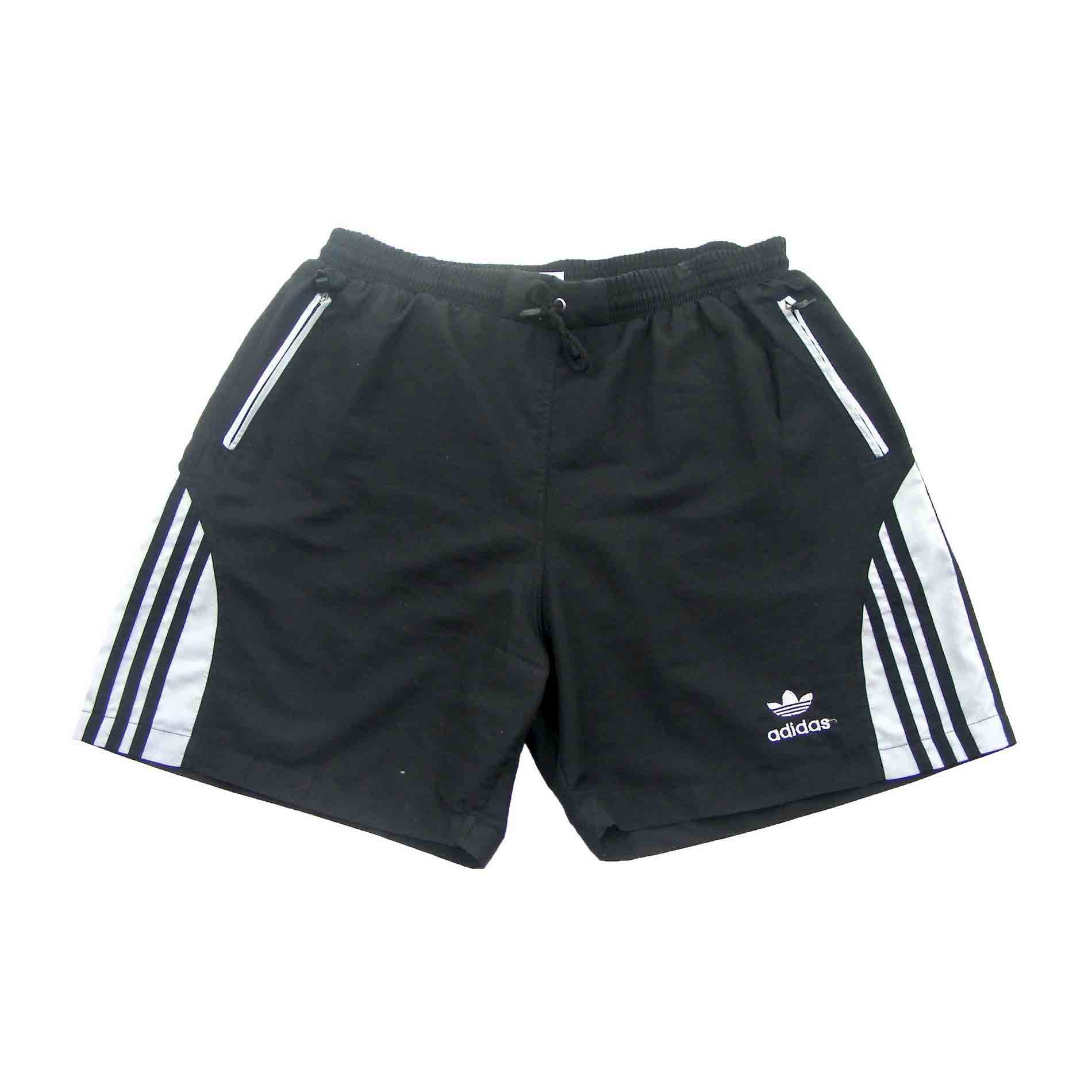 Adidas Grey and Black Shorts - Blue 17 Vintage Clothing