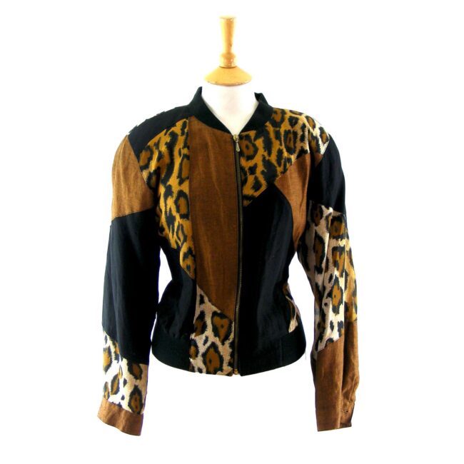 Animal print 80s bomber jacket