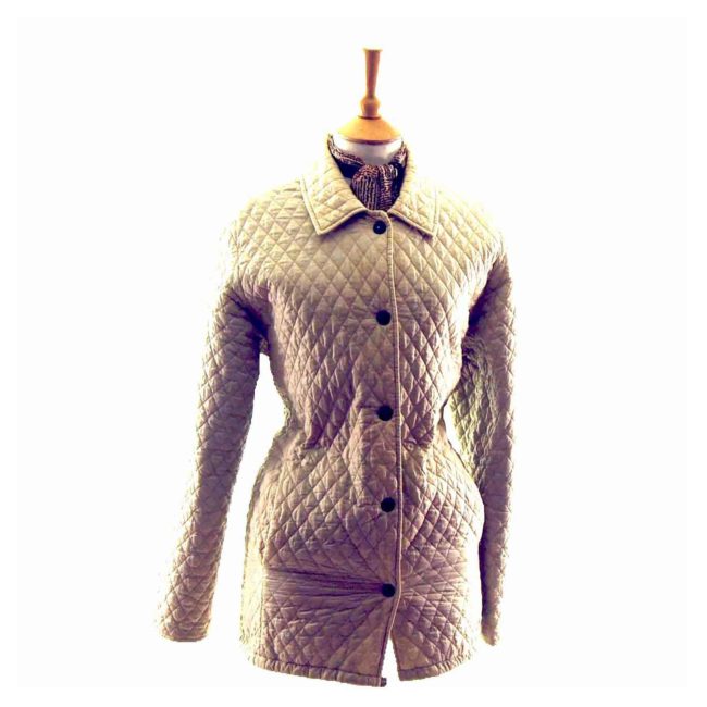 Barbour Womens Off White Diamond Quilted Jacket - 14