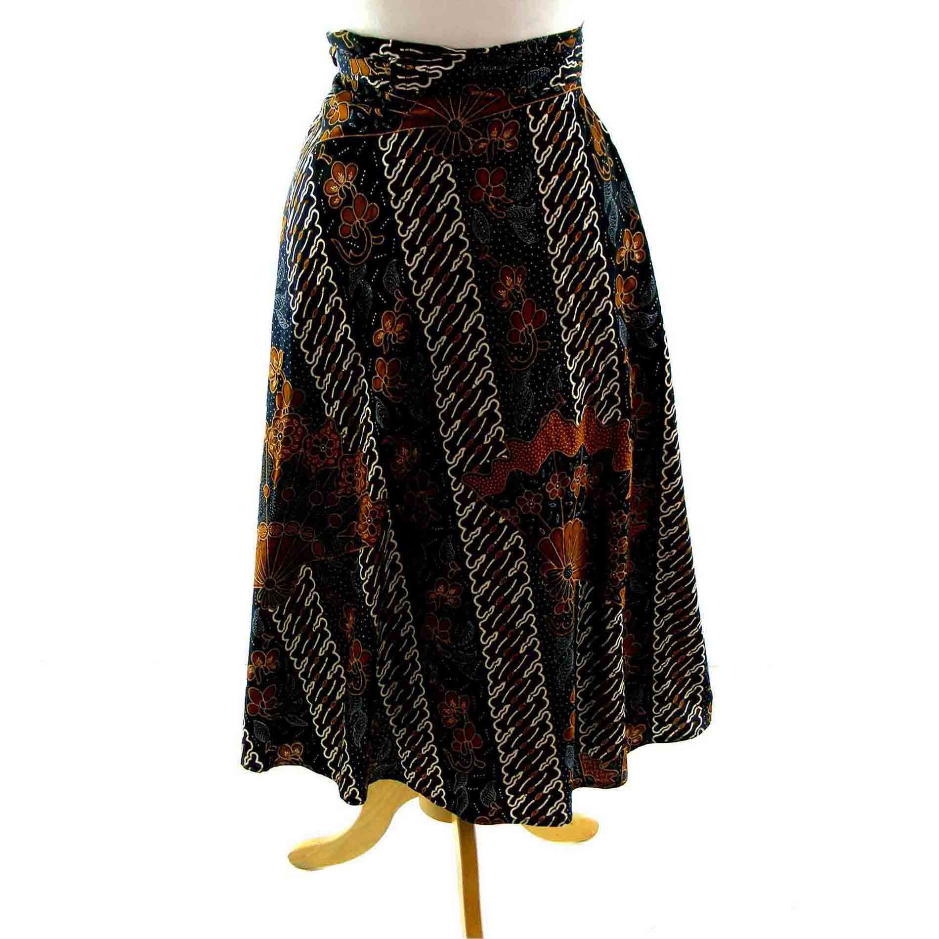 Batik 70s midi Skirt