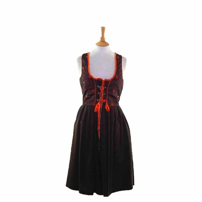 Beautiful 80s Brown Dirndl Dress - 8