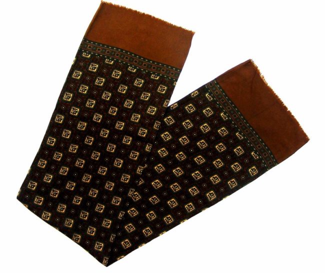 60s Brown Paisley Print Scarf - Image 2
