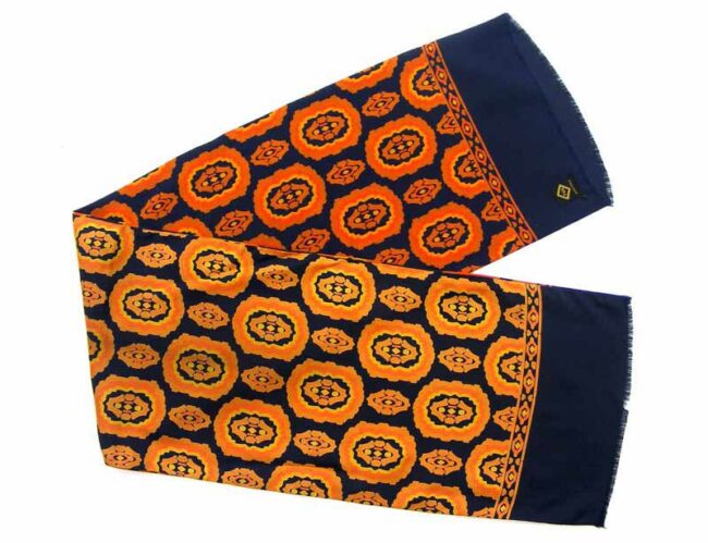 60s Orange Patterned Scarf - Image 2