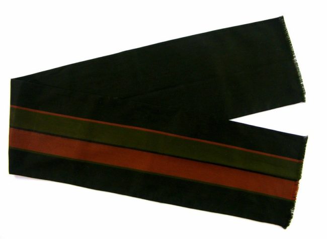 60s Striped Green And Brown Mens Scarf - Image 2