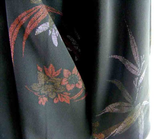 Black Floral Print Haori - Image 3