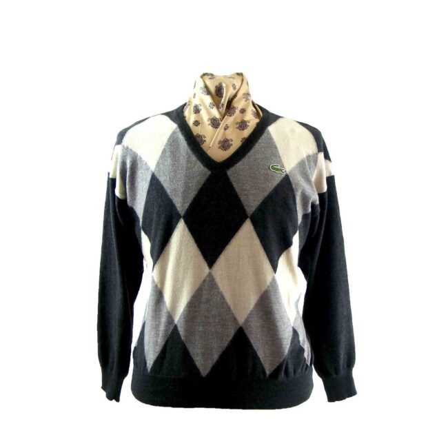 Grey jacquard Lacoste sweater