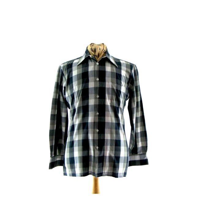 Black and Grey Check 70s shirt