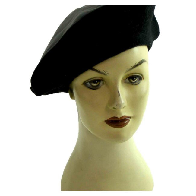 Black leather Beret