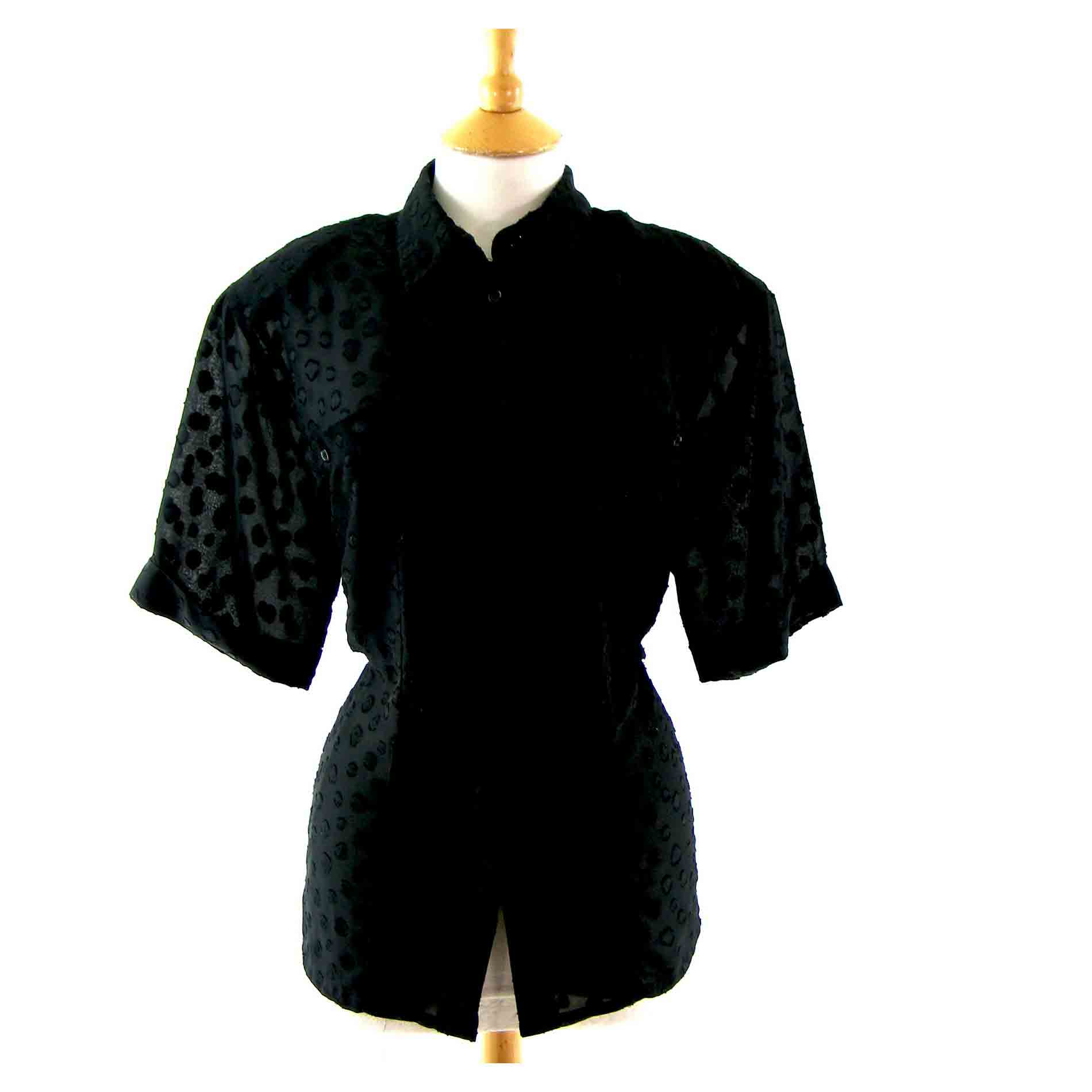 Black 80s blouse