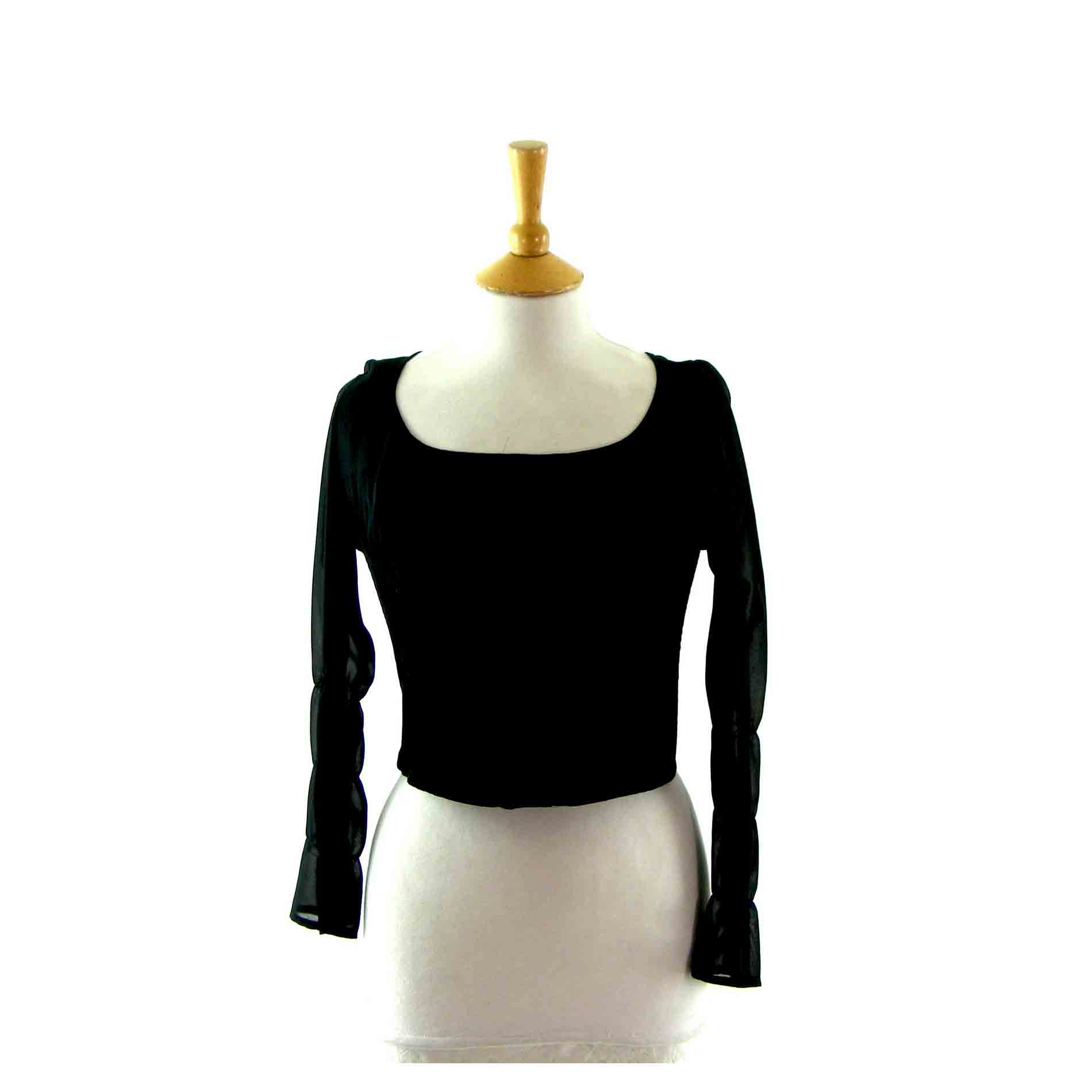 Black blouse scoop neckline