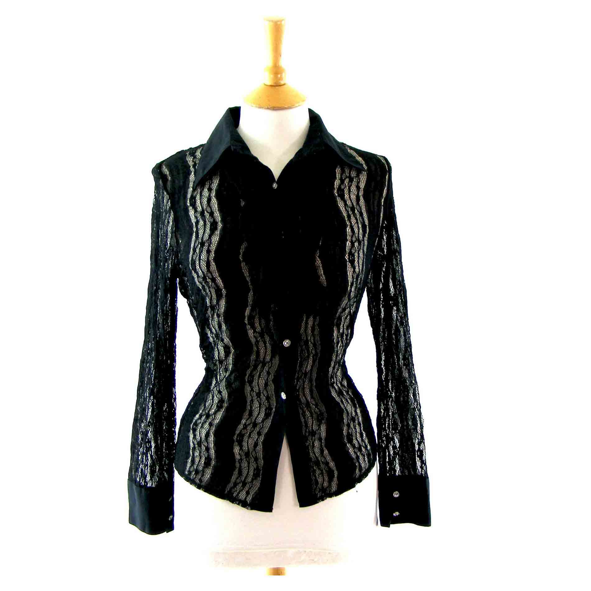 Black lace blouse