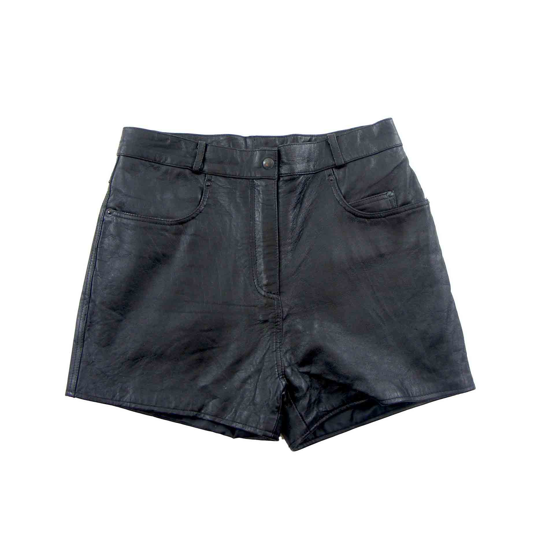 Black leather 90s shorts - 6