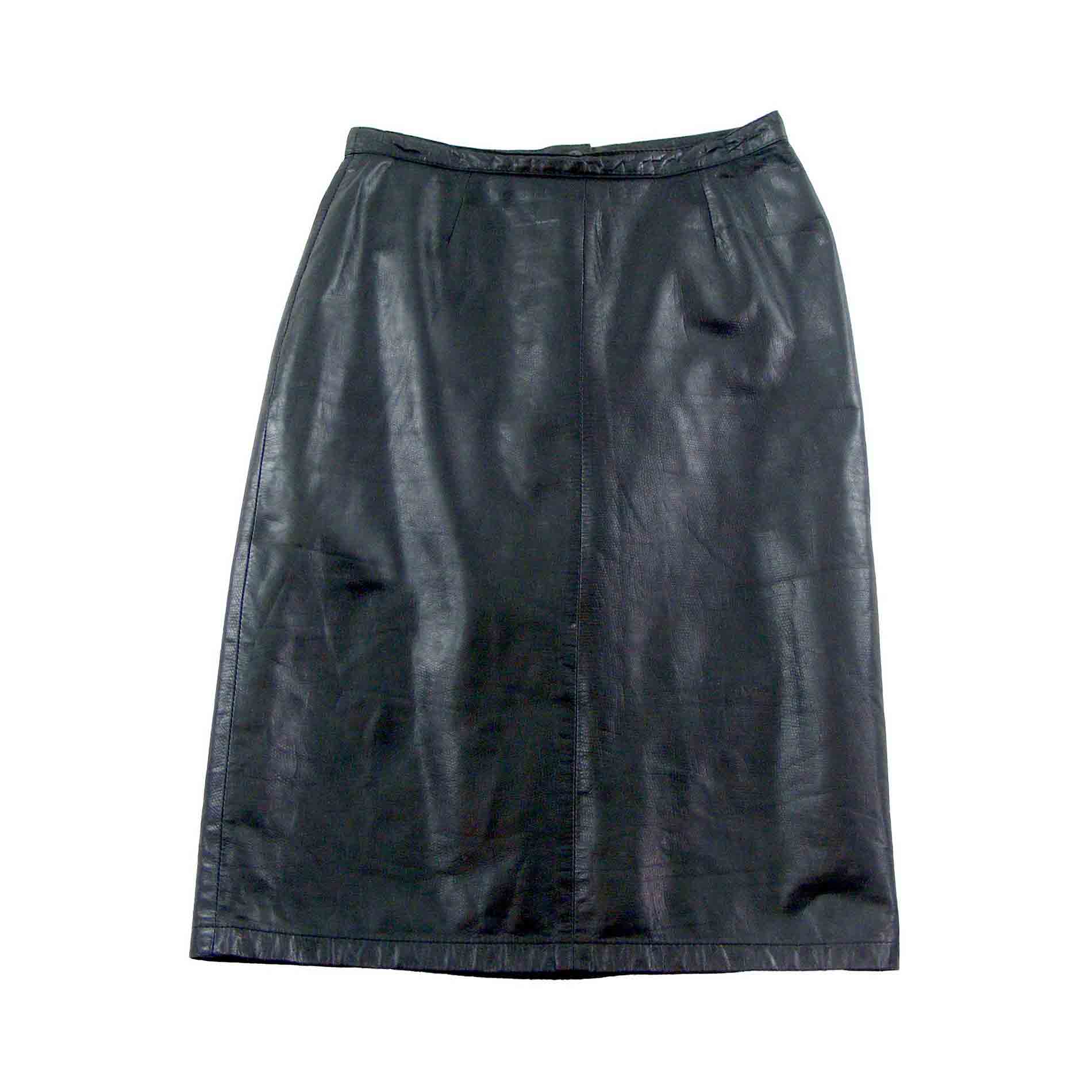 Black leather Pencil skirt