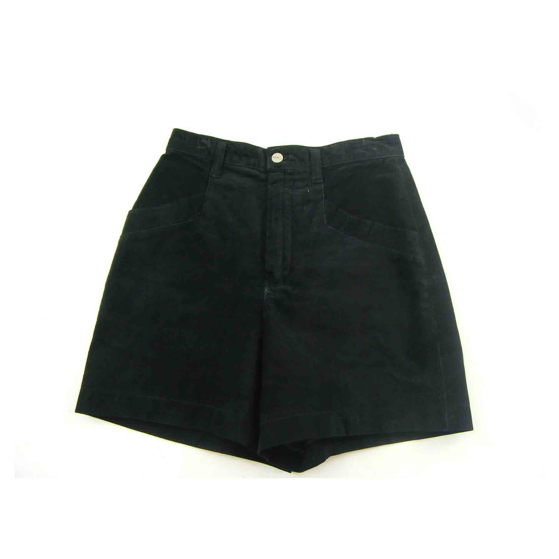 Black suede shorts - 90s womens suede shorts - Blue 17 Vintage Clothing