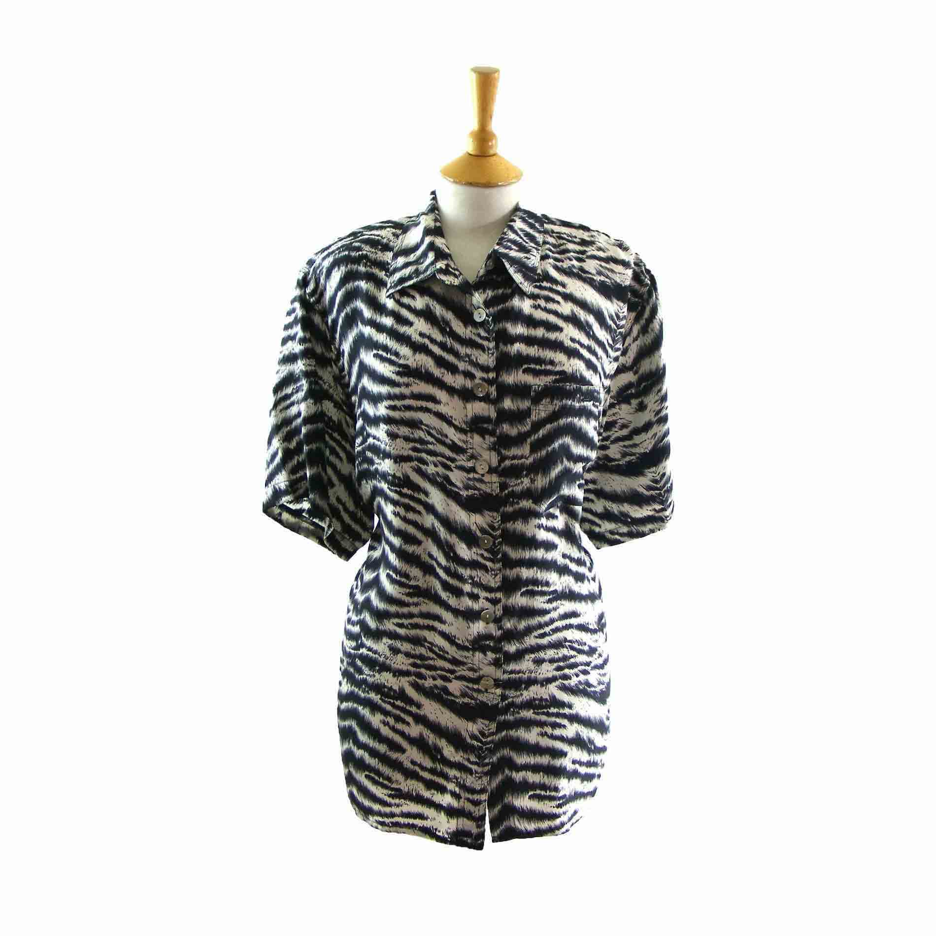 Silk animal print blouse