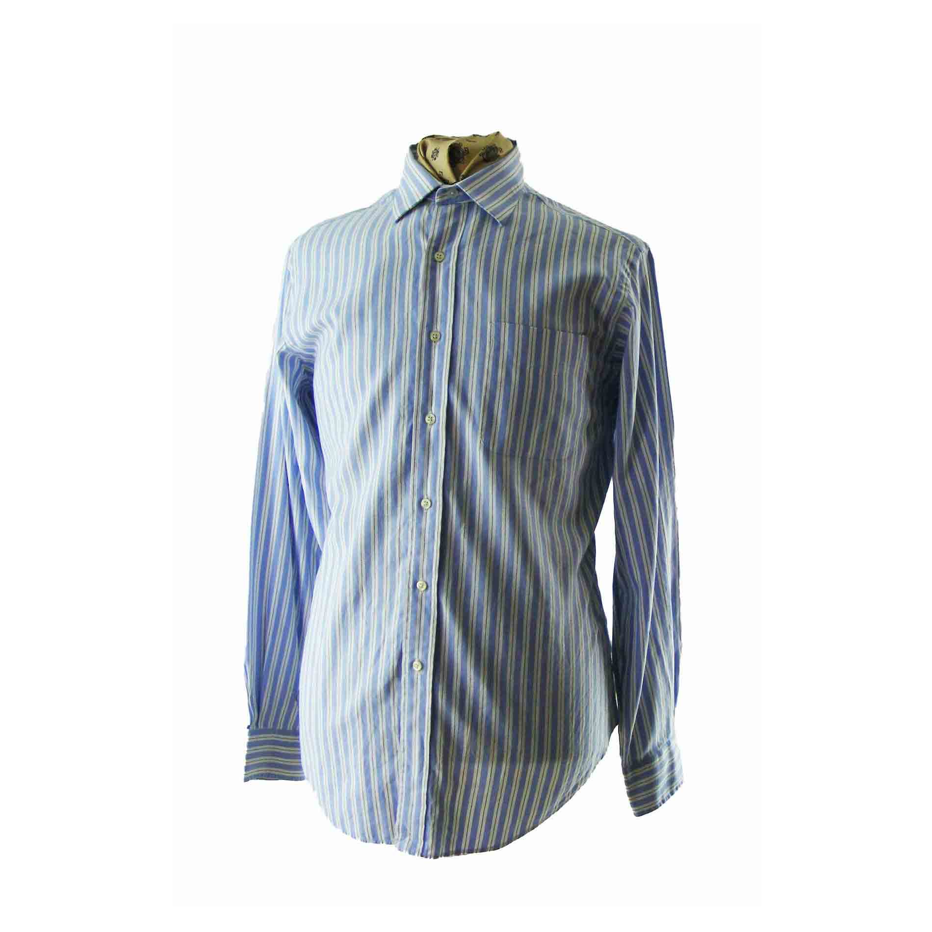 Blue & White Polo Ralph Lauren Shirt - L - Blue 17 Vintage Clothing