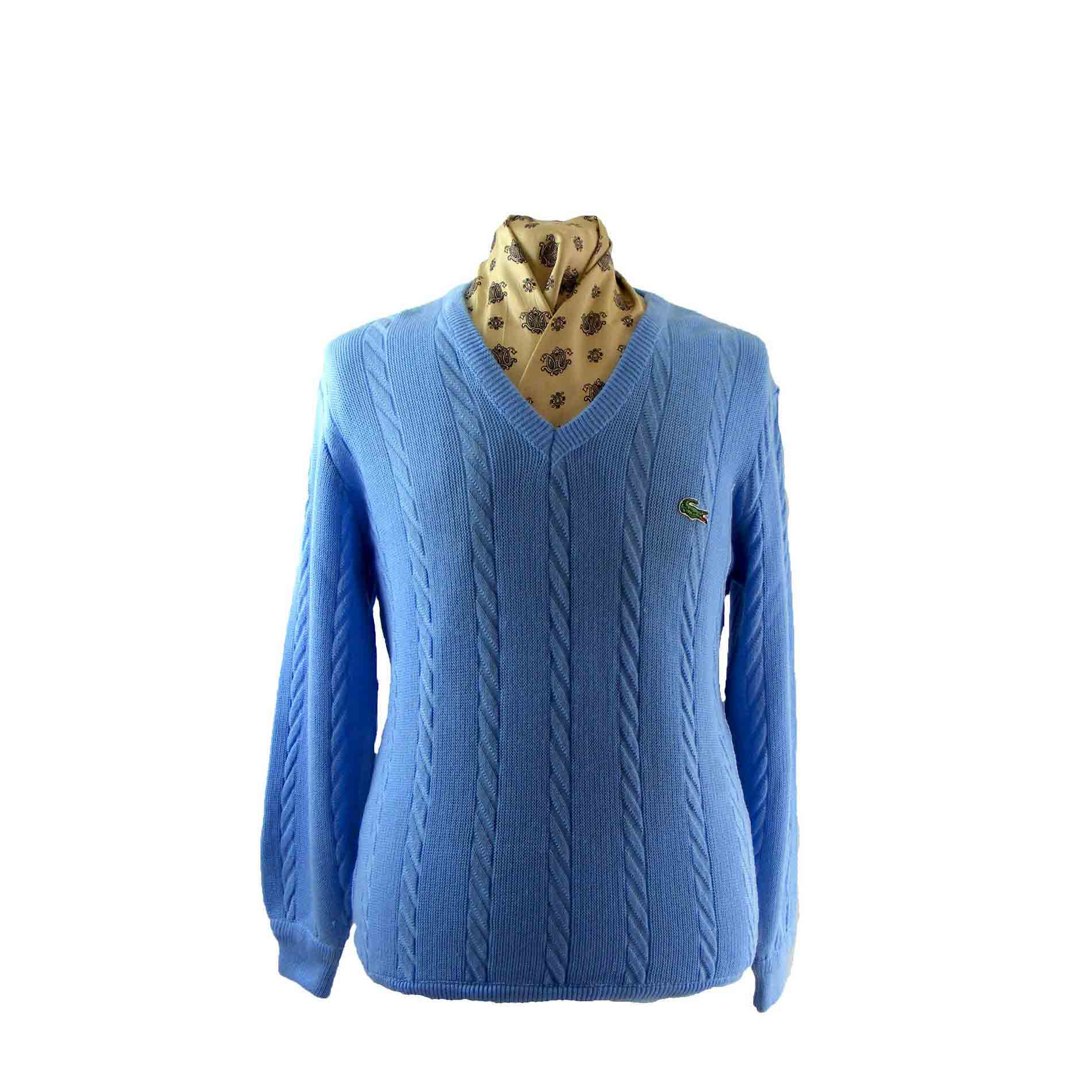 Blue cable knit Lacoste sweater
