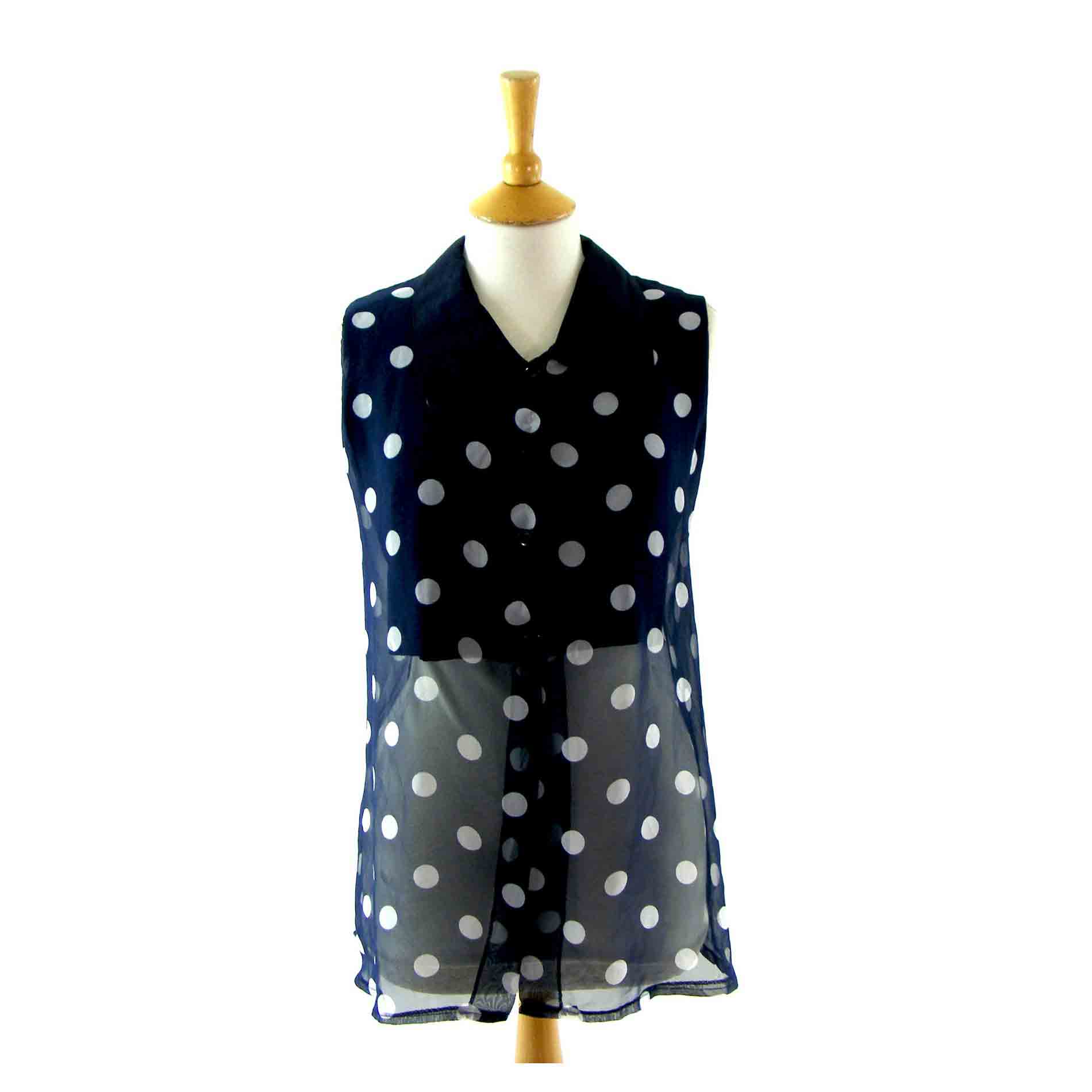 Blue polka dot blouse